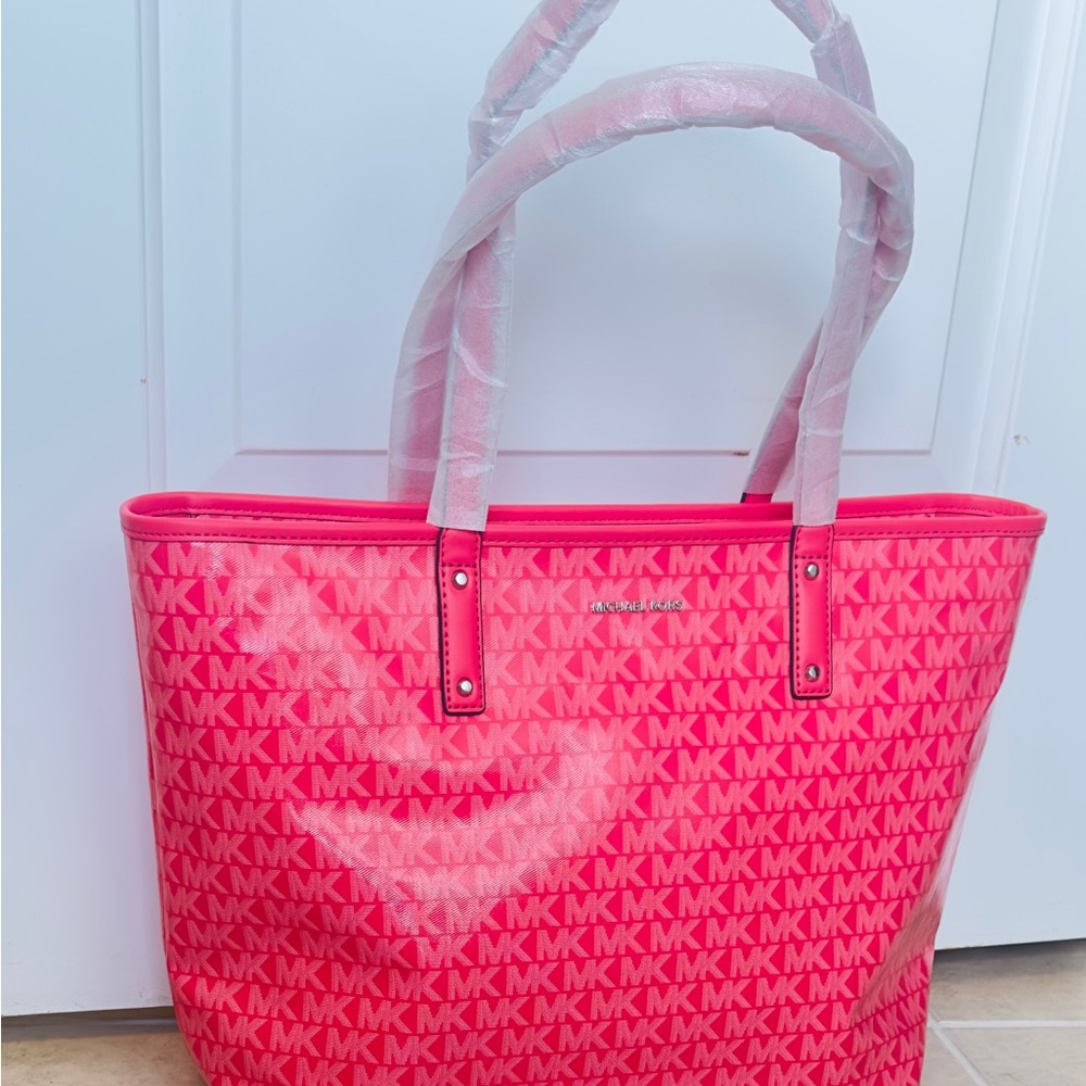Michael Kors Pink MK Pattern Tote